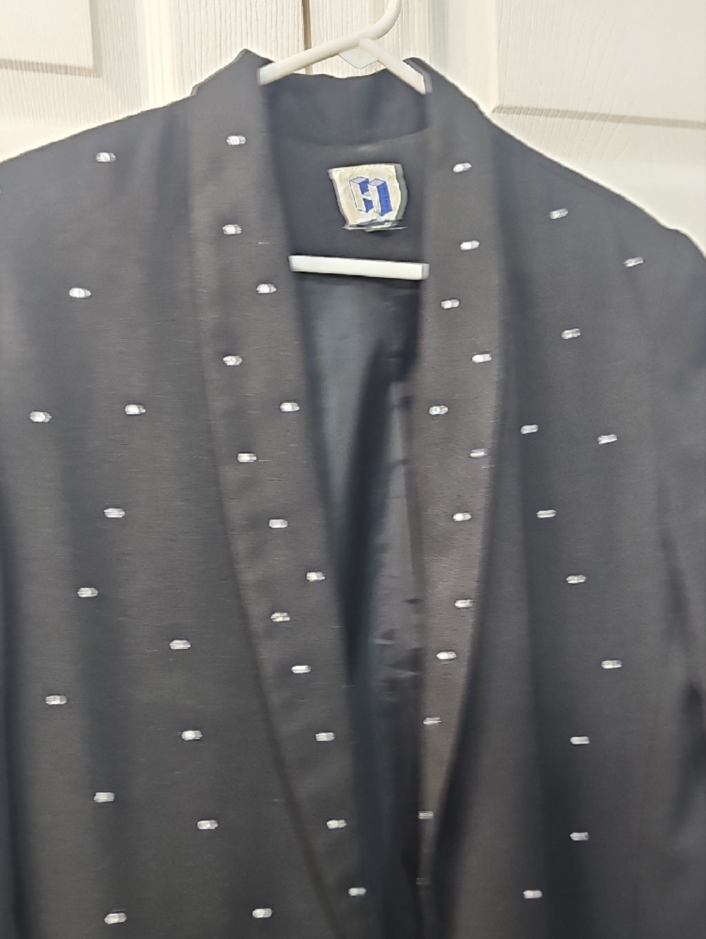 Vintage 90's Glam Leisure Rhinestone Black Blazer Size 8 Shimmer Jacket - Picture 8 of 14